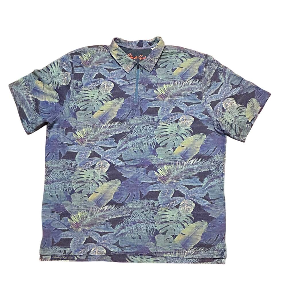 Robert Graham 2XL Paradise Garage Zip Polo Tropical Shirt Short Sleeve Men’s